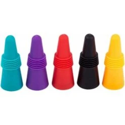 Bouchons De Vin Bouchons De Bouteille En Silicone Couleur Lot De 5 Bouchons De Bouteille De Vin Réutilisables Bouchons De Bière Avec Vis Pour Conserver La Bière Boisson Alcool