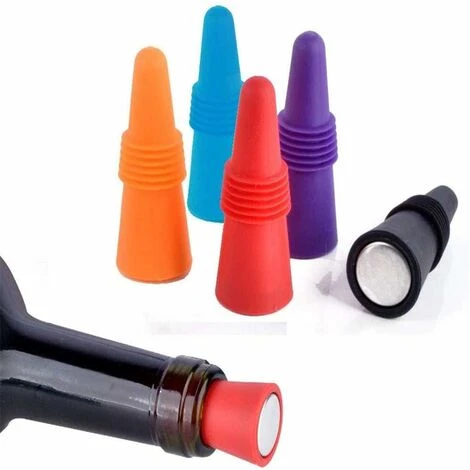 Bouchons De Vin Bouchons De Bouteille En Silicone Couleur Lot De 5 Bouchons De Bouteille De Vin Réutilisables Bouchons De Bière Avec Vis Pour Conserver La Bière Boisson Alcool 3 Bouchons De Vin Bouchons De Bouteille En Silicone Couleur Lot De 5 Bouchons De Bouteille De Vin Réutilisables Bouchons De Bière Avec Vis Pour Conserver La Bière Boisson Alcool – Image 3