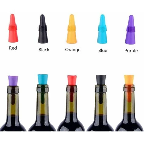 Bouchons De Vin Bouchons De Bouteille En Silicone Couleur Lot De 5 Bouchons De Bouteille De Vin Réutilisables Bouchons De Bière Avec Vis Pour Conserver La Bière Boisson Alcool 5 Bouchons De Vin Bouchons De Bouteille En Silicone Couleur Lot De 5 Bouchons De Bouteille De Vin Réutilisables Bouchons De Bière Avec Vis Pour Conserver La Bière Boisson Alcool – Image 5