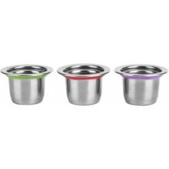 Lot De 3 Capsules De Café Rechargeables En Acier Inoxydable Avec Filtre à Dosette Réutilisable Pour Machines Nespresso