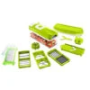 Genius Nicer Dicer Smart (12 Pcs.) En Vert - Coupe-légumes Pour Cubes, Bâtonnets, Tranches, Lanières Et Quartiers - Coupe-salade Mandoline Trancheuse à Concombre