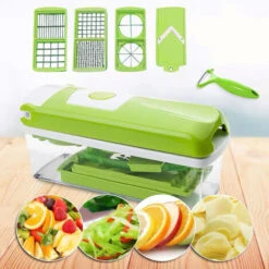 Genius Nicer Dicer Smart (12 Pcs.) En Vert - Coupe-légumes Pour Cubes, Bâtonnets, Tranches, Lanières Et Quartiers - Coupe-salade Mandoline Trancheuse à Concombre -Krups || DeLonghi Soldes 95517506 3