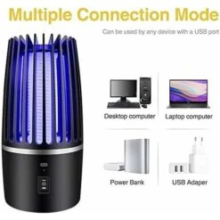 Lampe Anti Moustique, 2 En 1 Électrique Anti Moustique, 360 ° UV Tueur D'Insectes Électrique Lampe Anti Moustique Rechargeable Sûr Et Efficace Pour Camping Intérieur Extérieur Jardin Terrasse -Krups || DeLonghi Soldes 96110982 4