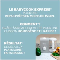 BEABA, Babycook Express, Robot Bébé, 4 En 1 Mixeur-cuiseur, Gris Velours -Krups || DeLonghi Soldes 96276708 3