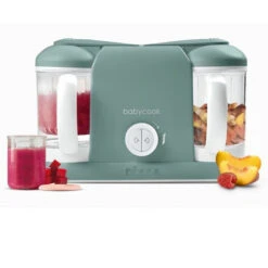 BEABA, Babycook Duo, Robot Bébé 4 En 1, Cuiseur, Mixeur, Contenance XXL 2200 Ml - Eucalyptus