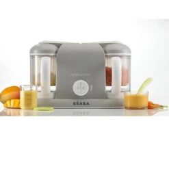 BEABA, Babycook Duo, Robot Bébé 4 En 1, Cuiseur, Mixeur, Contenance XXL 2200 Ml - Gris