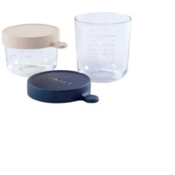 BEABA Coffret 2 Portions Verre 150ml Pink, 250ml Dark Blue