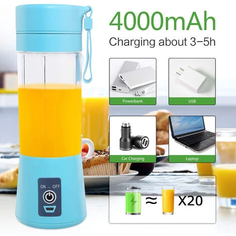 Mélangeur Portable, Mélangeur De Taille Personnelle Rechargeable Avec Lames Pour Shakes Et Smoothies, Mini Mélangeur Avec Pour Le Sport, Les Voyages, La Salle De Sport, La Maison 2 Mélangeur Portable, Mélangeur De Taille Personnelle Rechargeable Avec Lames Pour Shakes Et Smoothies, Mini Mélangeur Avec Pour Le Sport, Les Voyages, La Salle De Sport, La Maison – Image 2