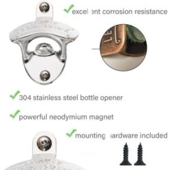 Ouvre-bouteille Mural - Style Ouvre-bouteille De Bière Magnétique Qui Attrape Les Bouchons - Facile à Installer -Krups || DeLonghi Soldes 97565999 3