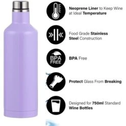 Acier Inoxydable Triple Isolation Double Paroi Bouteille De Vin Flacon Sous Vide Cantine Aérateur Accessoire Cadeau -Krups || DeLonghi Soldes 97567164 3