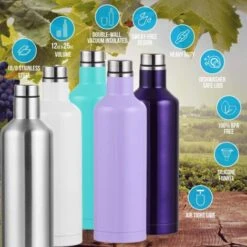 Acier Inoxydable Triple Isolation Double Paroi Bouteille De Vin Flacon Sous Vide Cantine Aérateur Accessoire Cadeau -Krups || DeLonghi Soldes 97567164 5