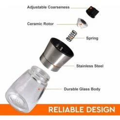 Moulin à Sel Et à Poivre, élégant Moulin à Sel Et à Poivre En Acier Inoxydable, Grossièreté Réglable, Rechargeable - Sel De Mer, Moulin à Poivre Noir Pour Cuisine Et Salle à Manger 6 Moulin à Sel Et à Poivre, élégant Moulin à Sel Et à Poivre En Acier Inoxydable, Grossièreté Réglable, Rechargeable - Sel De Mer, Moulin à Poivre Noir Pour Cuisine Et Salle à Manger -Krups || DeLonghi Soldes 97630009 3