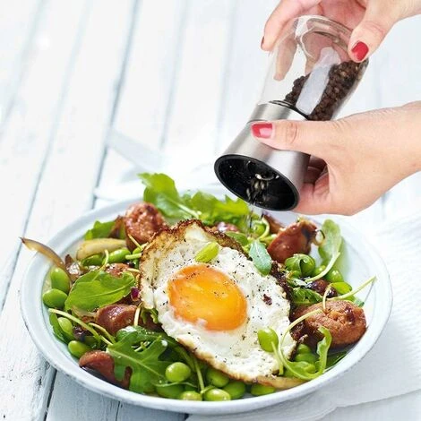 Moulin à Sel Et à Poivre, élégant Moulin à Sel Et à Poivre En Acier Inoxydable, Grossièreté Réglable, Rechargeable - Sel De Mer, Moulin à Poivre Noir Pour Cuisine Et Salle à Manger 4 Moulin à Sel Et à Poivre, élégant Moulin à Sel Et à Poivre En Acier Inoxydable, Grossièreté Réglable, Rechargeable - Sel De Mer, Moulin à Poivre Noir Pour Cuisine Et Salle à Manger – Image 4