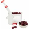 Dénoyauteur De Cerises Relaxdays, Avec Ventouse, Récipient De Collecte, Plastique, Lame En Acier Inoxydable, Dénoyauteur, Blanc-rouge