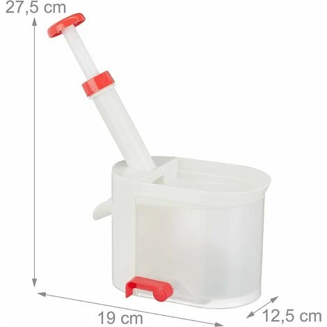 Dénoyauteur De Cerises Relaxdays, Avec Ventouse, Récipient De Collecte, Plastique, Lame En Acier Inoxydable, Dénoyauteur, Blanc-rouge 4 Dénoyauteur De Cerises Relaxdays, Avec Ventouse, Récipient De Collecte, Plastique, Lame En Acier Inoxydable, Dénoyauteur, Blanc-rouge – Image 4