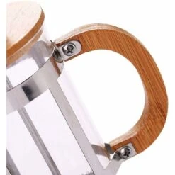 Filtres à Café 350Ml Verre Cafetière Cafetière Résistant à La Chaleur Filtration élégante Presse Franaise Cafetière Presse Franaise Couvercle En Bois Filtre