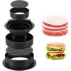 Presse à Hamburger, 3 En 1 Antiadhésif Hamburger Patty Maker Ensemble De Presse à Hamburger Pour Galettes De Hamburger BBQ Presse à Hamburger Boulettes De Viande Accessoires De Grillade - Noir