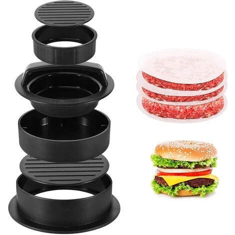 Presse à Hamburger, 3 En 1 Antiadhésif Hamburger Patty Maker Ensemble De Presse à Hamburger Pour Galettes De Hamburger BBQ Presse à Hamburger Boulettes De Viande Accessoires De Grillade - Noir 1 Presse à Hamburger, 3 En 1 Antiadhésif Hamburger Patty Maker Ensemble De Presse à Hamburger Pour Galettes De Hamburger BBQ Presse à Hamburger Boulettes De Viande Accessoires De Grillade - Noir