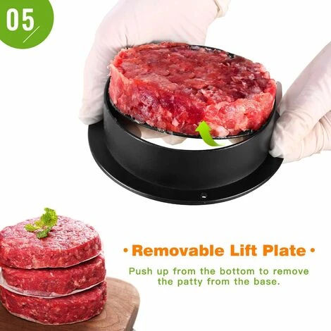 Presse à Hamburger, 3 En 1 Antiadhésif Hamburger Patty Maker Ensemble De Presse à Hamburger Pour Galettes De Hamburger BBQ Presse à Hamburger Boulettes De Viande Accessoires De Grillade - Noir 4 Presse à Hamburger, 3 En 1 Antiadhésif Hamburger Patty Maker Ensemble De Presse à Hamburger Pour Galettes De Hamburger BBQ Presse à Hamburger Boulettes De Viande Accessoires De Grillade - Noir – Image 4