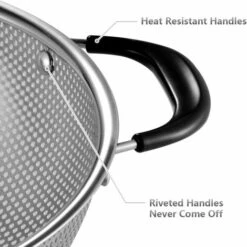 Passoire En Acier Inoxydable, Passoire Micro-perforée à Prise Facile De 5 Pintes, Passoire Avec Poignées Rivetées Et Résistantes à La Chaleur, Sans BPA. Idéal Pour Les Pates, Les Nouilles, Les Légumes -Krups || DeLonghi Soldes 97641876 3