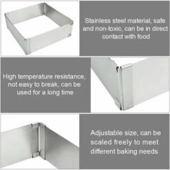 Cadre De Cuisson Rectangulaire Cadre De Cuisson Réglable Cadre De Gateau Cadre De Cuisson Extensible Cadre De Décoration Taille Réglable Moule De Cuisson Cadre De Gateau Flexible Pour Mousses, Crème D -Krups || DeLonghi Soldes 97727677 3