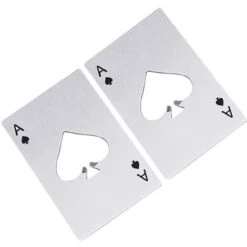 Ouvre-bouteille 2 Pièces, Ouvre-bouteille Créatif En Acier Inoxydable Pour Cartes à Jouer, Ouvre-bouteille De Bière Drôle Personnalisé, Cadeau Pour Papa (argent)