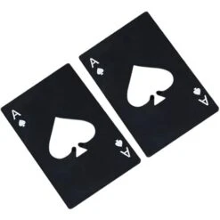 Ouvre-bouteille 2 Pièces, Ouvre-bouteille Créatif En Acier Inoxydable Pour Cartes à Jouer, Ouvre-bouteille De Bière Drôle Personnalisé, Cadeau Pour Papa (noir)