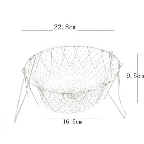 Panier à Frire, Panier A Salade Tamis Cuisine Inoxydable Fry Extensible Chef Panier Cuisine 2 Panier à Frire, Panier A Salade Tamis Cuisine Inoxydable Fry Extensible Chef Panier Cuisine – Image 2
