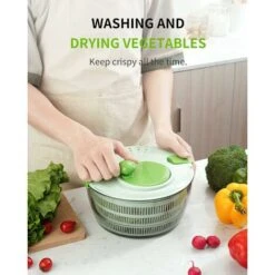 Essoreuse à Salade Grande Essoreuse à Laitue Avec Verrouillage Sécurisé Du Couvercle Et Poignée Rotative, égoutter La Laitue, Laver Les Légumes, Séchoir à Légumes Avec Design à Séchage Rapide, Bol, Pa -Krups || DeLonghi Soldes 98635944 3