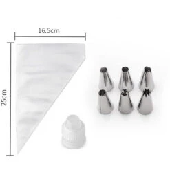 100 Grandes Poches à Douille Blanches Réutilisables Avec 6 Douilles En Acier Inoxydable Pour La Décoration De Gâteaux, Pâtisseries, Biscuits