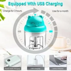 Mini Hachoir Électrique Multi Moulinette, 250ml Mixer Blender Avec Design Acier Inoxydable 3 Lames, Presse Ail Hachoir, Petit Mixeur Utilisation Facile Et Rapide Pour Viande, Oigno, Herbes -Krups || DeLonghi Soldes 99373801 3